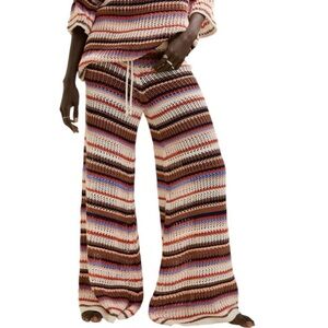 🆕 Aerie Striped Wide-Leg Crochet Pants